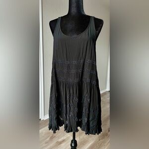 L&B Black Mini Dress with Lace Details